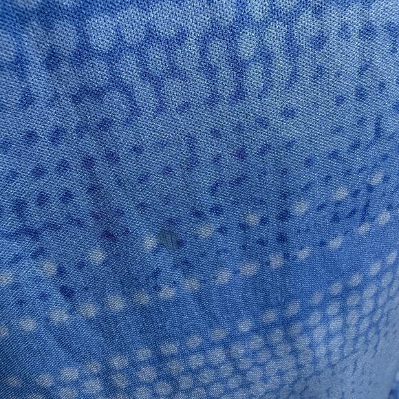 Vintage Lanvin Maxi Dress Gown Retro Blue Long Sleeve Geometric Retro Funky Sz 6 - Picture 10 of 15